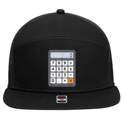 Funny Accountant Halloween Costume Outfit Math Calculator 7 Panel Mesh Trucker Snapback Hat