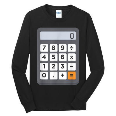 Funny Accountant Halloween Costume Outfit Math Calculator Tall Long Sleeve T-Shirt