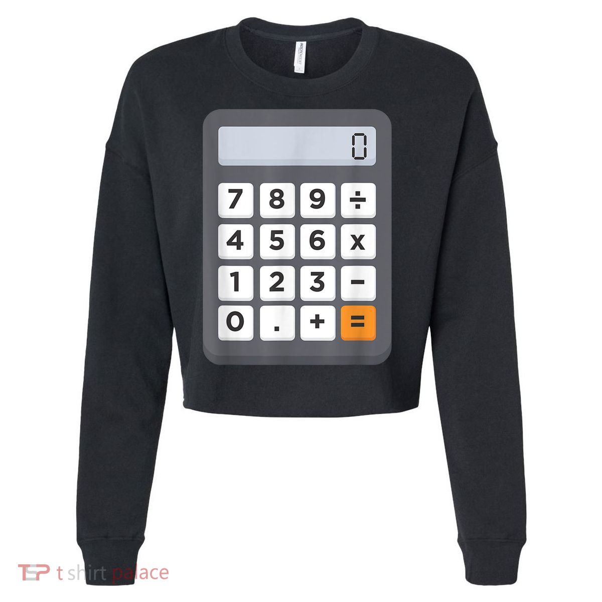 Funny Accountant Halloween Costume Outfit Math Calculator Cropped Pullover Crew