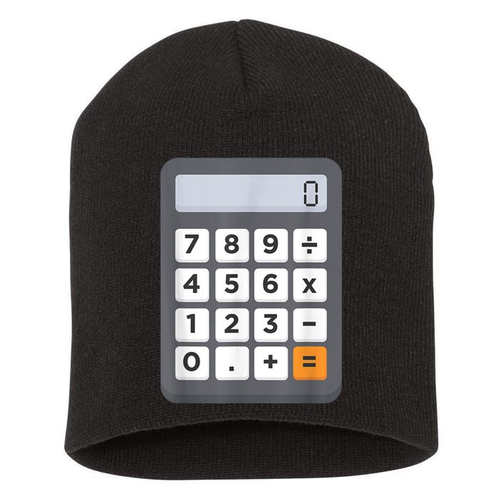 Funny Accountant Halloween Costume Outfit Math Calculator Short Acrylic Beanie