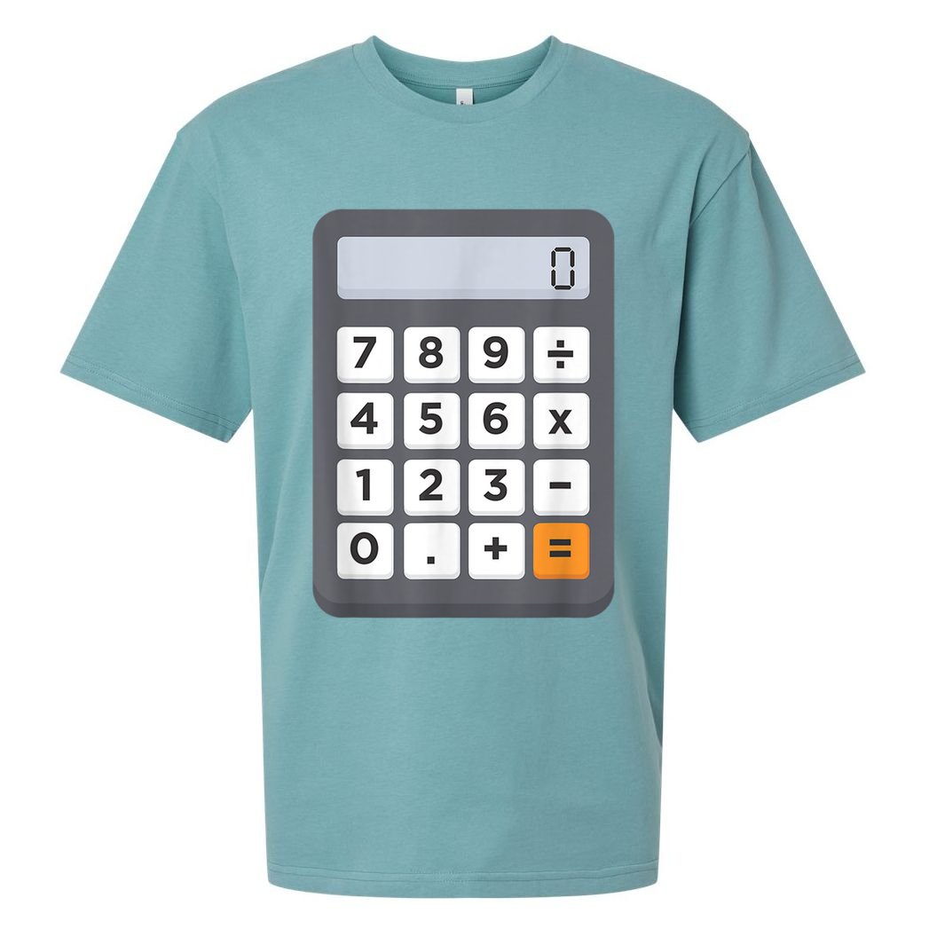 Funny Accountant Halloween Costume Outfit Math Calculator Sueded Cloud Jersey T-Shirt