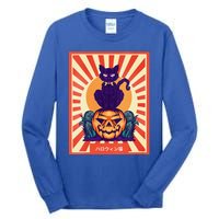 Funny Anime Halloween Cat Lover Otaku Retro Japanese Style Tall Long Sleeve T-Shirt