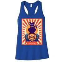 Funny Anime Halloween Cat Lover Otaku Retro Japanese Style Women's Racerback Tank