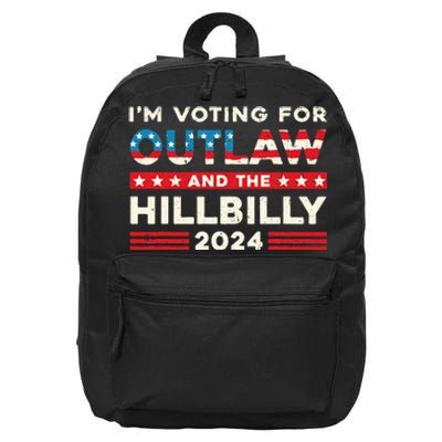 Felon And Hillbilly 24 Pro Trump 2024 Flag Funny Political 16 in Basic Backpack