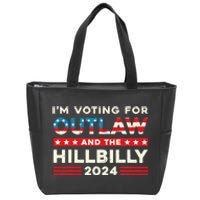 Felon And Hillbilly 24 Pro Trump 2024 Flag Funny Political Zip Tote Bag