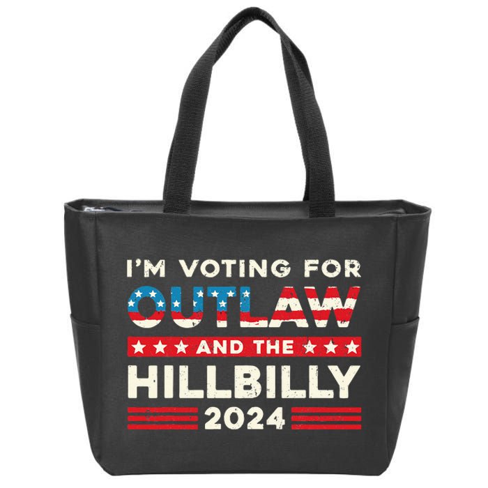 Felon And Hillbilly 24 Pro Trump 2024 Flag Funny Political Zip Tote Bag