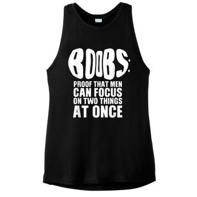 Funny Adult Humor Boobs Gift Cool Rude Naughty Boobies Gag Ladies PosiCharge Tri-Blend Wicking Tank