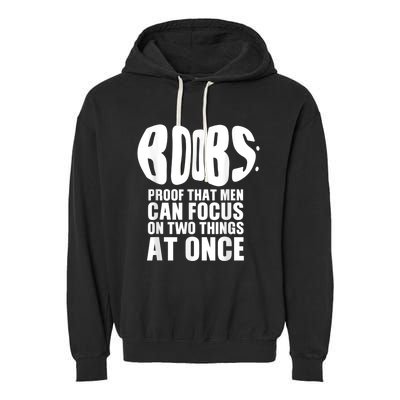 Funny Adult Humor Boobs Gift Cool Rude Naughty Boobies Gag Garment-Dyed Fleece Hoodie