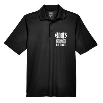 Funny Adult Humor Boobs Gift Cool Rude Naughty Boobies Gag Men's Origin Performance Pique Polo