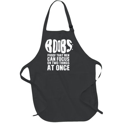 Funny Adult Humor Boobs Gift Cool Rude Naughty Boobies Gag Full-Length Apron With Pockets