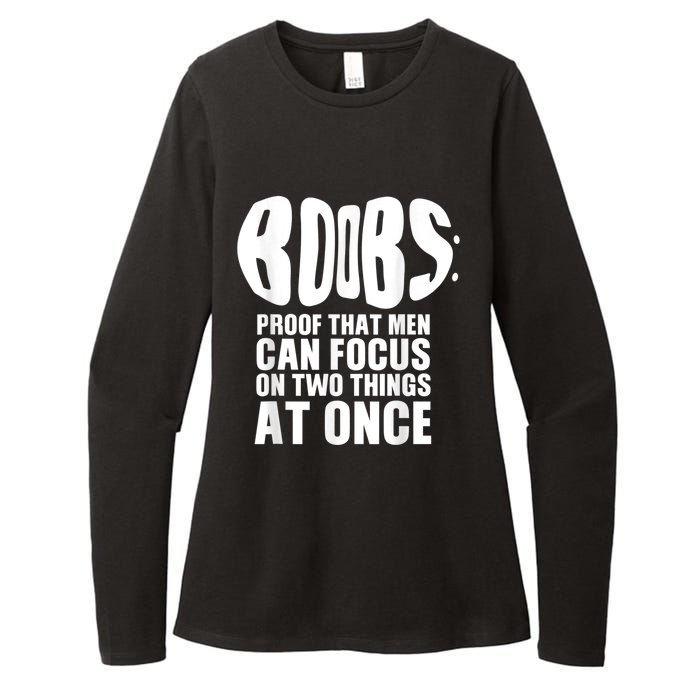 Funny Adult Humor Boobs Gift Cool Rude Naughty Boobies Gag Womens CVC Long Sleeve Shirt