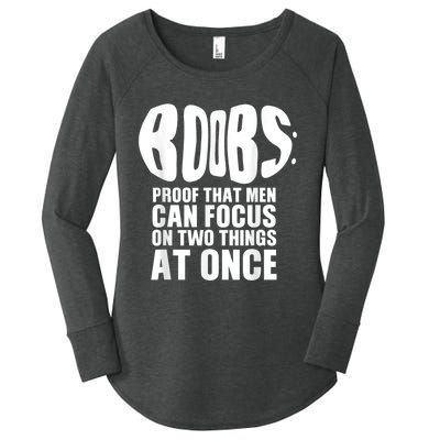 Funny Adult Humor Boobs Gift Cool Rude Naughty Boobies Gag Women's Perfect Tri Tunic Long Sleeve Shirt