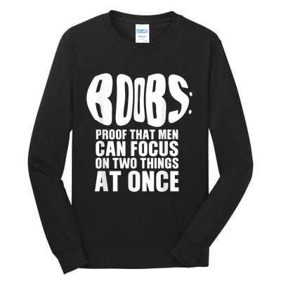 Funny Adult Humor Boobs Gift Cool Rude Naughty Boobies Gag Tall Long Sleeve T-Shirt