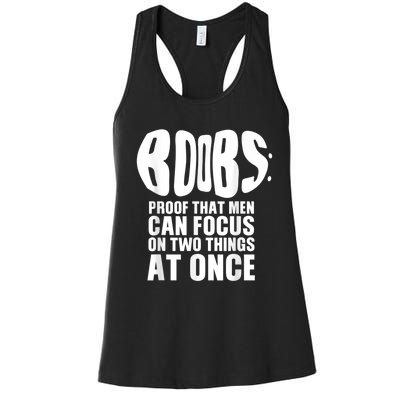 Funny Adult Humor Boobs Gift Cool Rude Naughty Boobies Gag Women's Racerback Tank