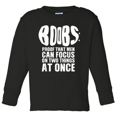 Funny Adult Humor Boobs Gift Cool Rude Naughty Boobies Gag Toddler Long Sleeve Shirt