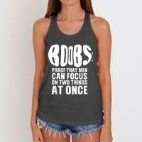 Funny Adult Humor Boobs Gift Cool Rude Naughty Boobies Gag Women's Knotted Racerback Tank