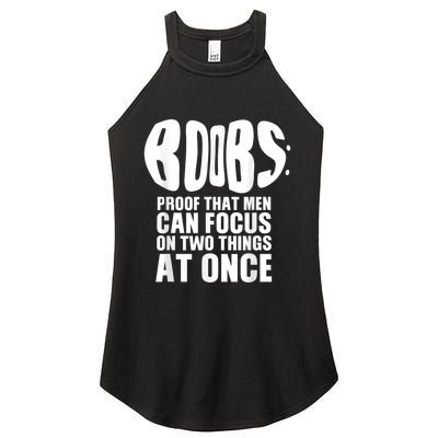 Funny Adult Humor Boobs Gift Cool Rude Naughty Boobies Gag Women's Perfect Tri Rocker Tank