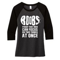 Funny Adult Humor Boobs Gift Cool Rude Naughty Boobies Gag Women's Tri-Blend 3/4-Sleeve Raglan Shirt