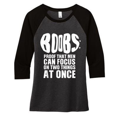 Funny Adult Humor Boobs Gift Cool Rude Naughty Boobies Gag Women's Tri-Blend 3/4-Sleeve Raglan Shirt