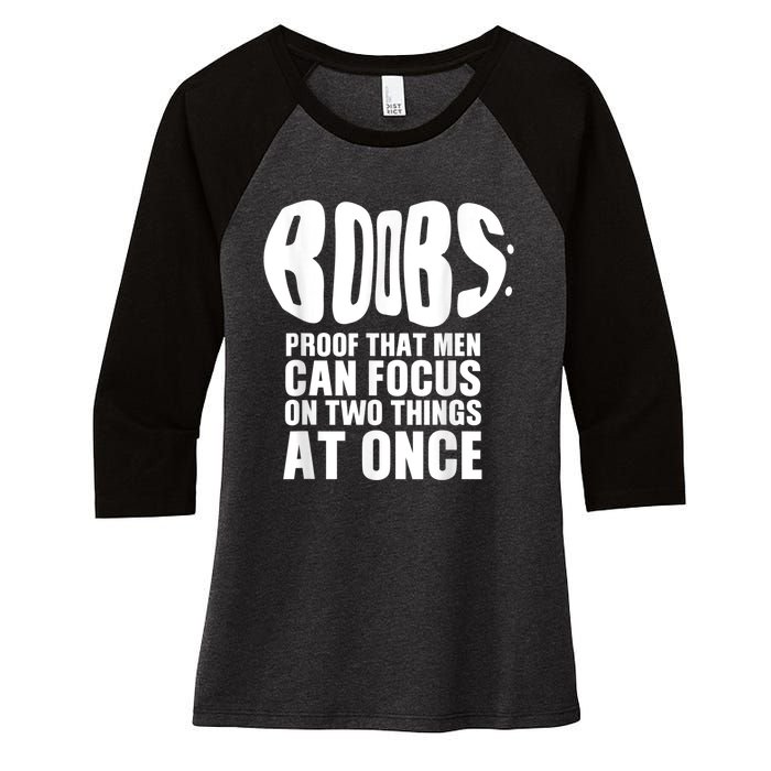 Funny Adult Humor Boobs Gift Cool Rude Naughty Boobies Gag Women's Tri-Blend 3/4-Sleeve Raglan Shirt