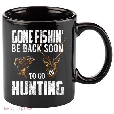 Fishing And Hunting Funny Fish Deer Hunter Gag Gift Gift 11oz C Handle Ceramic Mug