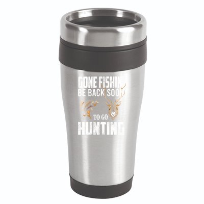 Fishing And Hunting Funny Fish Deer Hunter Gag Gift Gift 16oz Travel Tumbler