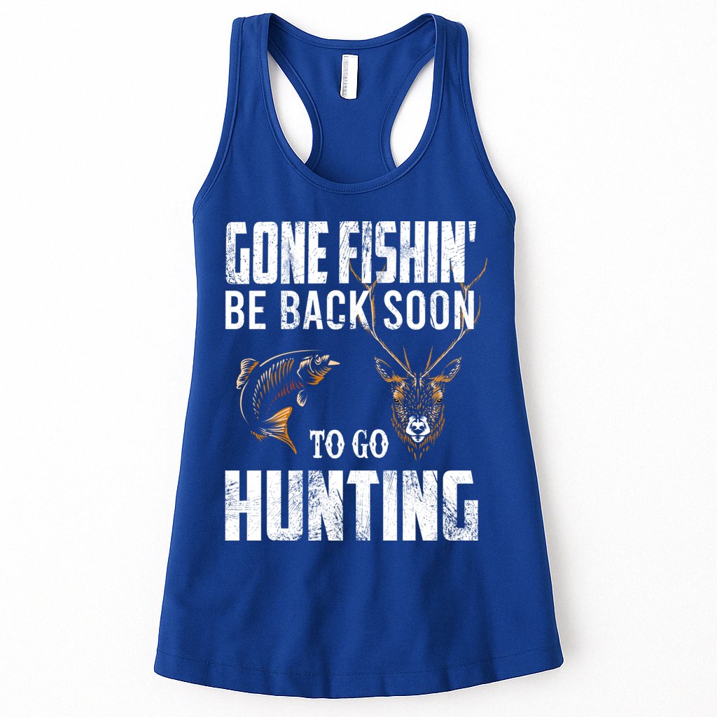 Fishing And Hunting Funny Fish Deer Hunter Gag Gift Gift Womens Tank Top