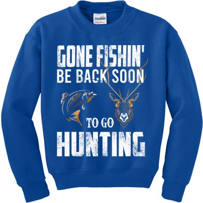 Fishing And Hunting Funny Fish Deer Hunter Gag Gift Gift Kids Sweatshirt