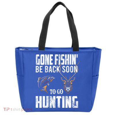 Fishing And Hunting Funny Fish Deer Hunter Gag Gift Gift Zip Tote Bag