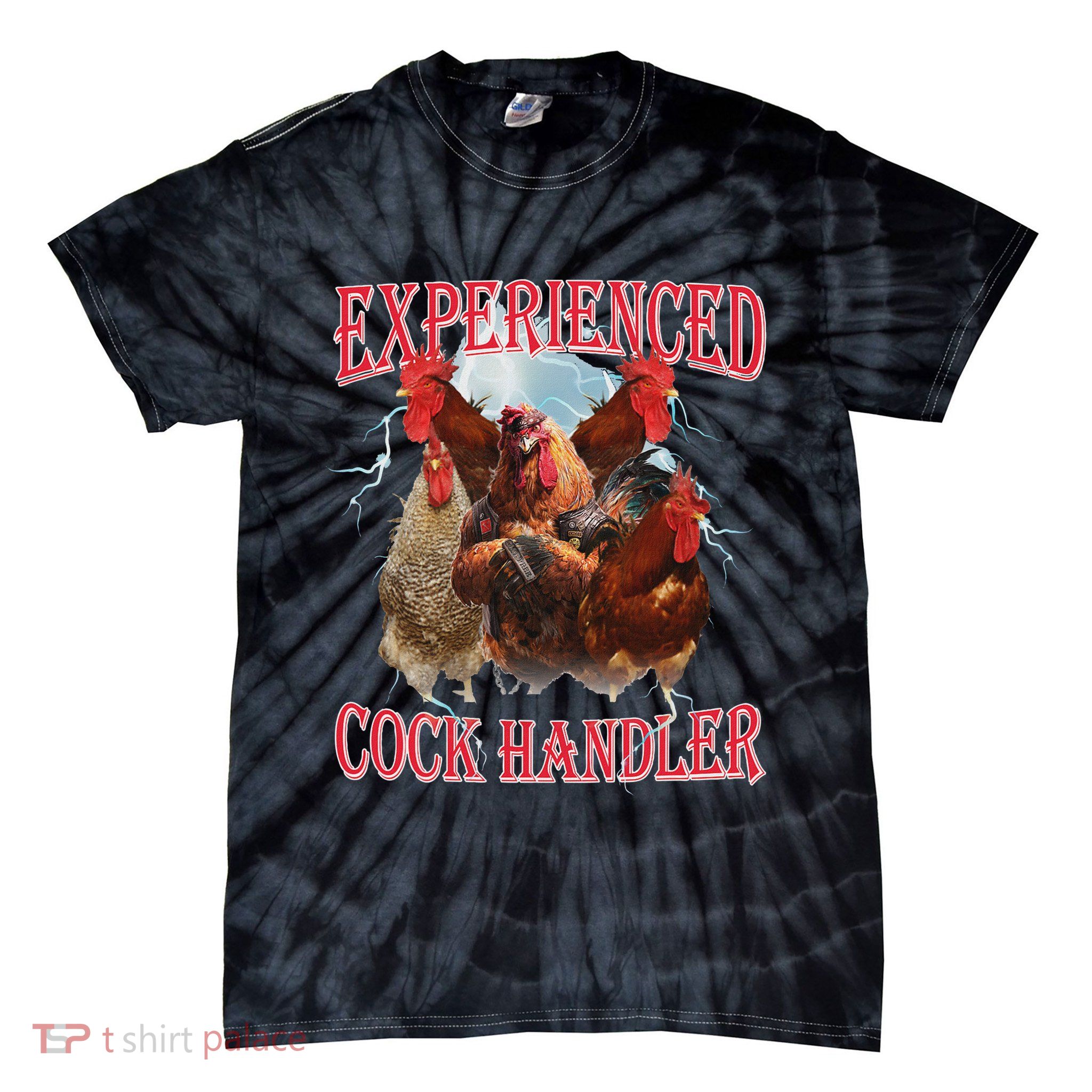 Funny Adult Humor Experienced Cock Handler Inappropriate Tie-Dye T-Shirt