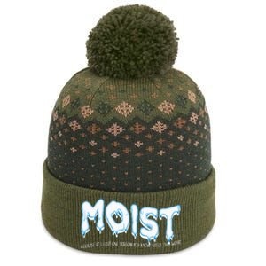 Funny Adult Humor Moist The Baniff Cuffed Pom Beanie