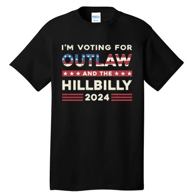 Felon And Hillbilly 24 Pro Trump 2024 Flag Funny Political Tall T-Shirt