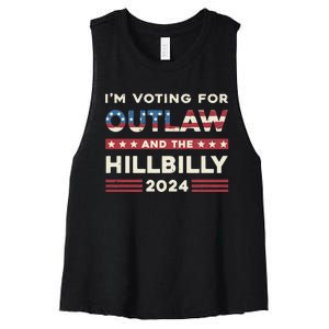 Felon And Hillbilly 24 Pro Trump 2024 Flag Funny Political Women's Racerback Cropped Tank