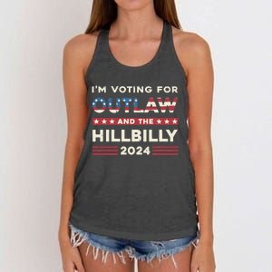 Felon And Hillbilly 24 Pro Trump 2024 Flag Funny Political Women's Knotted Racerback Tank