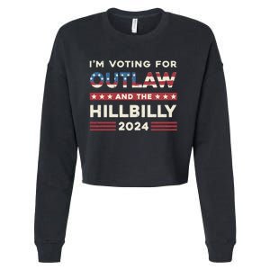 Felon And Hillbilly 24 Pro Trump 2024 Flag Funny Political Cropped Pullover Crew