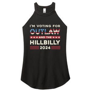 Felon And Hillbilly 24 Pro Trump 2024 Flag Funny Political Women's Perfect Tri Rocker Tank