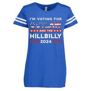 Felon And Hillbilly 24 Pro Trump 2024 Flag Funny Political Enza Ladies Jersey Football T-Shirt