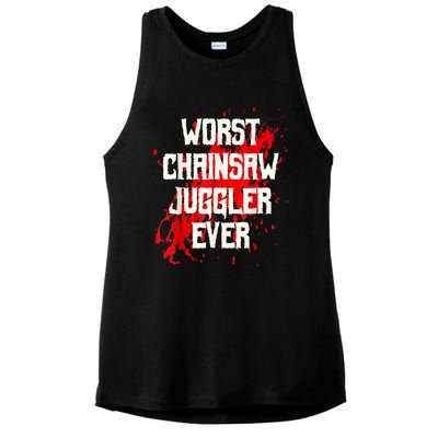 Funny Ampu Hand Arm Amputation Worst Chainsaw Juggler Ladies PosiCharge Tri-Blend Wicking Tank