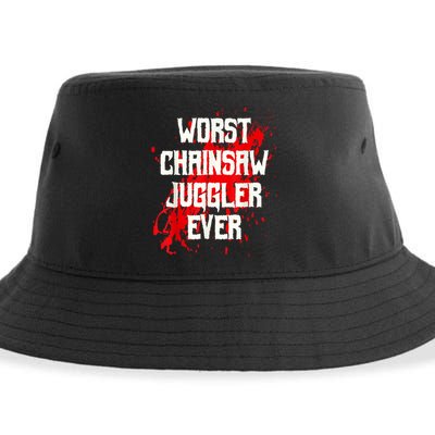 Funny Ampu Hand Arm Amputation Worst Chainsaw Juggler Sustainable Bucket Hat
