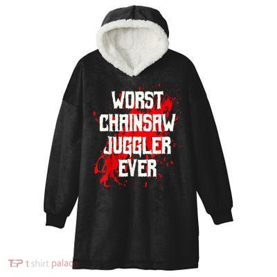Funny Ampu Hand Arm Amputation Worst Chainsaw Juggler Hooded Wearable Blanket