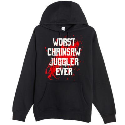 Funny Ampu Hand Arm Amputation Worst Chainsaw Juggler Premium Pullover Hoodie