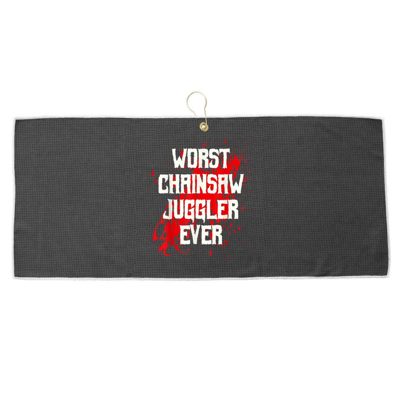 Funny Ampu Hand Arm Amputation Worst Chainsaw Juggler Large Microfiber Waffle Golf Towel