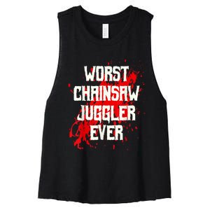 Funny Ampu Hand Arm Amputation Worst Chainsaw Juggler Women's Racerback Cropped Tank