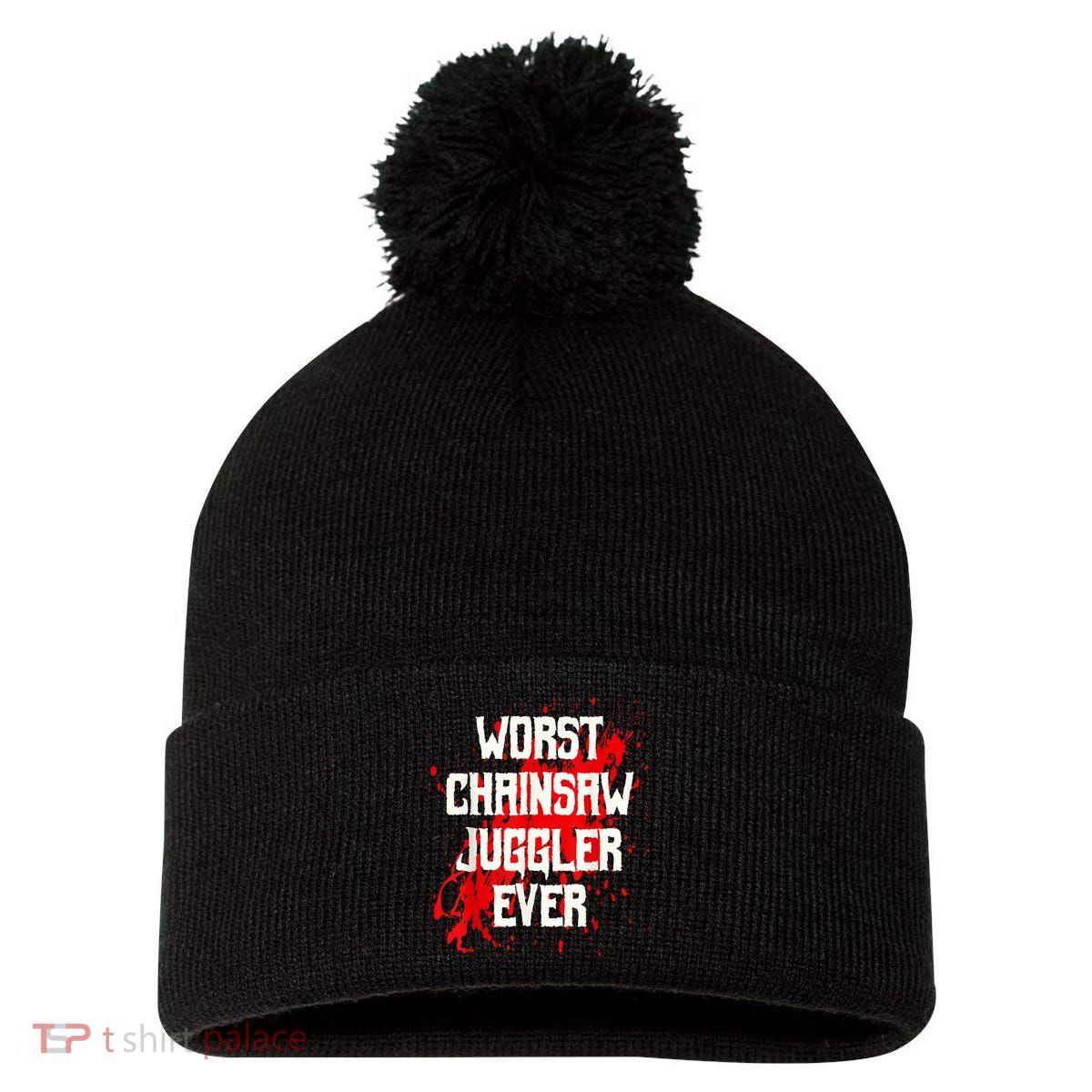 Funny Ampu Hand Arm Amputation Worst Chainsaw Juggler Pom Pom 12in Knit Beanie