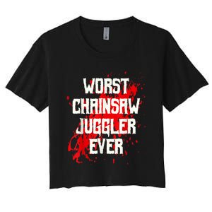 Funny Ampu Hand Arm Amputation Worst Chainsaw Juggler Women's Crop Top Tee