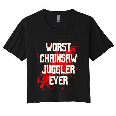 Funny Ampu Hand Arm Amputation Worst Chainsaw Juggler Women's Crop Top Tee