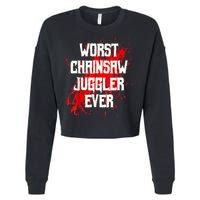 Funny Ampu Hand Arm Amputation Worst Chainsaw Juggler Cropped Pullover Crew