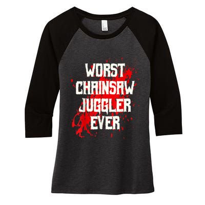 Funny Ampu Hand Arm Amputation Worst Chainsaw Juggler Women's Tri-Blend 3/4-Sleeve Raglan Shirt