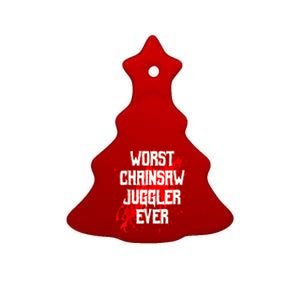 Funny Ampu Hand Arm Amputation Worst Chainsaw Juggler Ceramic Tree Ornament