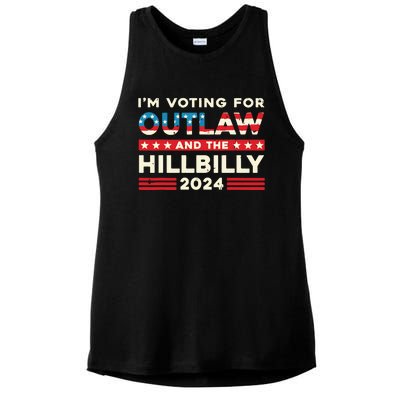 Felon And Hillbilly 24 Pro Trump 2024 Flag Funny Political Ladies PosiCharge Tri-Blend Wicking Tank